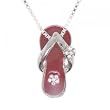 Sterling Silver Ladies Slipper Pendant CZ Gems Necklace