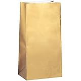 Metallic Gold Paper Party Bags, 10ct