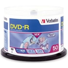 HP DVD R 4.7GB 16x Inkjet Printable 100 Spindle