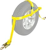 Auto Hauler Wheel Bonnet Cam Adjustable Tie-Down Strap for 16"D or Larger Tires