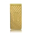 Men's Glossy Pinstripe Money Clip in Fine Yellow Gold