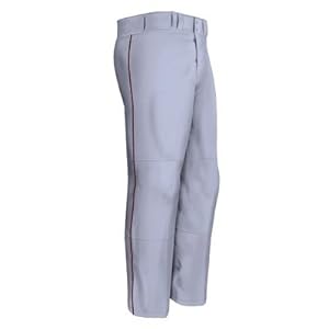 Easton Boys' Youth Quantum Plus Baseball Pants with Piping (White/Red, Youth Medium)