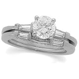 14K White Gold Diamond Wedding Set - 1.66 Ct.
