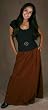 Full Length Rayon Skirt with Pockets - Brown
