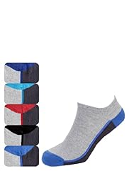 5 Pairs of Cotton Rich Trainer Liner Socks with Stay New™ Technology