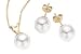 Jewelry : 7.5-8mm Cultured Akoya Pearl 14K Yellow Gold Earrings and Pendant Set