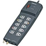 Fellowes 99115 10-Outlet Power Guard Surge Protector with Phone/DSL, Coax, Ethernet