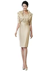 Pleated Jeweled Taffeta Evening Dress/Mother-of-the-Bride Dress/Prom Dress 