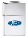 Ford Oval Zippo Lighter, High Polish Chrome