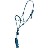Mustang Rope Halter with Lead Teal/Black