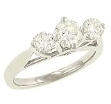 3 Round Diamond Engagement Ring 1.27cttw (cz ctr)