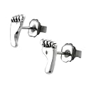 Sterling Silver Footprint Earrings