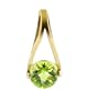 14 KT Yellow Gold 2.7 CTW Round Cut 9 MM Peridot Pendant 14K