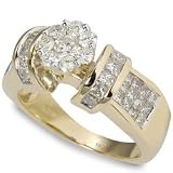 1 3/4ctw Flower Diamond Engagement Ring