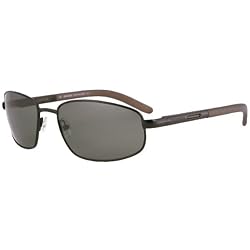 Carrera Andes/S Men's Rectangular Shallow Metal Polarized Lifestyle Sunglasses - Matte Black/Green Gray