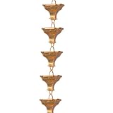 Outdoor Living : Monarch International Copper Curl Cup Rain chain