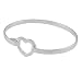 High Polished Sterling Silver Open Heart Bracelet