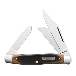 Schrade 8ST Old Timer Senior Stockman Pocket Knife with Clip, Sheep Foot, and Spey Blades,... by Schrade