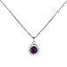 LUX ACCESSORIES Amethyst February Febuary BirthsPendant Disc Charm Pendant Necklace Birthday Stone