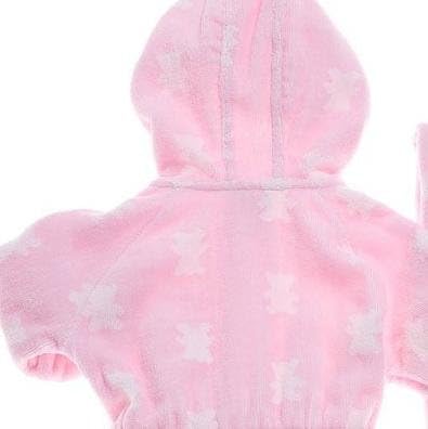 Absorba Baby Pink Hooded Teddy Bear Bath Robe Infant Girl One Size