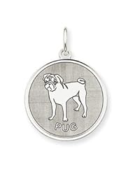 Sterling Silver Pug Disc Charm QC2700"
