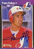 Tom Foley, Montreal Expos, 1989 Donruss Autographed Card