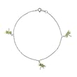 Green and White Enamel Sterling Silver Dragonfly Anklet