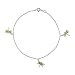 Green and White Enamel Sterling Silver Dragonfly Anklet