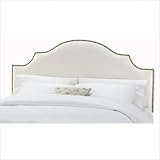 IMAGE OF Arc Notched Nail Button Headboard in Shantung Pearl Size: California King