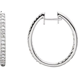 Genuine IceCarats Designer Jewelry Gift 14K White Gold Diamond Earring. Diamond Earrings In 14K White Gold