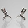 Tiny Hummingbird Stud Earrings in Sterling Silver, #9893