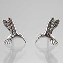 Tiny Hummingbird Stud Earrings in Sterling Silver, #9893