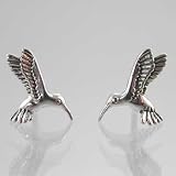 Tiny Sterling Silver Hummingbird Earrings, #9893