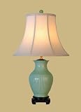CELADON STRIPS PORCELAIN VASE LAMP