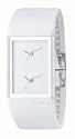 Philippe Starck - PH5024 - Montre Mixte - Quartz Analogique - Montre Acier - Bracelet Plastique Blanc - Double Fuseau Horaire