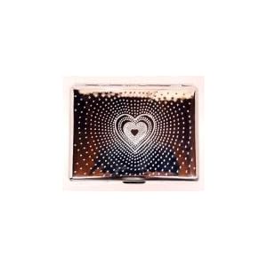 Outer Rebel Fashion Flasks and Smoking Accessories- Rhinestone Heartburst Stainless Steel Cigarette...