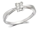 Silver Princess Cut Diamond Ring - 15pts