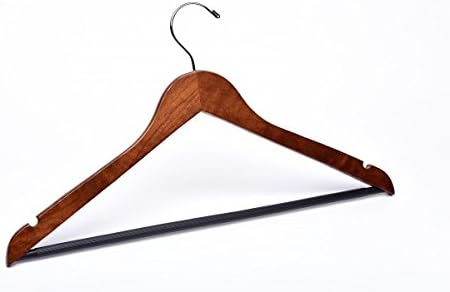 Adult Light Walnut Suit with Pant Bar Wooden Hanger, Box of 50