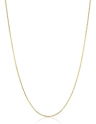 14k Italian Yellow Gold 0.80mm Diamond Cut Spiga Chain Necklace, 18"