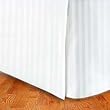 MARRIKAS 300TC Egyptian Cotton QUEEN Bed Skirt WHITE Stripe