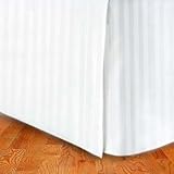 MARRIKAS 300TC Egyptian Cotton QUEEN Bed Skirt WHITE Stripe