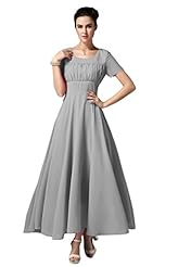 Lace Chiffon Corset   Waistline Short Sleeves Summer Prom Dress/Maxi Dress 