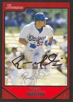 Russell Martin, Los Angeles Dodgers, 2007 Bowman Autographed Card