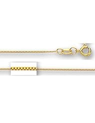 10K Yellow Gold Classic Mirror Box Chain - Width 0.6mm