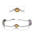 Amethyst, Peridot, Citrine, Garnet Bracelet in Sterling Silver 8 Inch