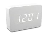 outdoor living room furniture-White Digital Alarm Clock with White LED Light and Calendar/thermostat Functions