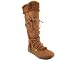 FUR TRIM LACE UP WEDGE BOOT