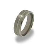 Eve's Addiction Mens Single Groove Titanium Ring
