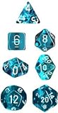 Chessex Dice: Polyhedral 7-Die Translucent Dice Set - Teal