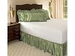 Cal King Sage Satin Ruffled Bed Skirt, 18" Drop